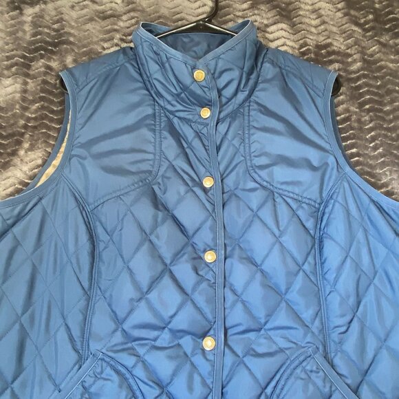 Eddie Bauer Blue Quilted Vest Lightweight Pockets & Snap Buttons Womens Size 1X - Picture 2 of 9